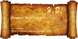 Homor Dániel névjegykártya